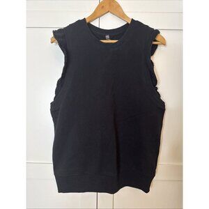 Free People Black Sleeveless Hoodie